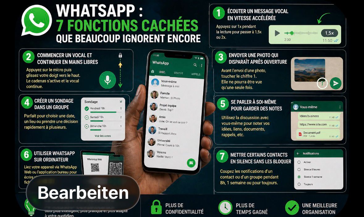 WhatsApp : 7 fonctions peu connues qui peuvent vraiment vous simplifier la vie