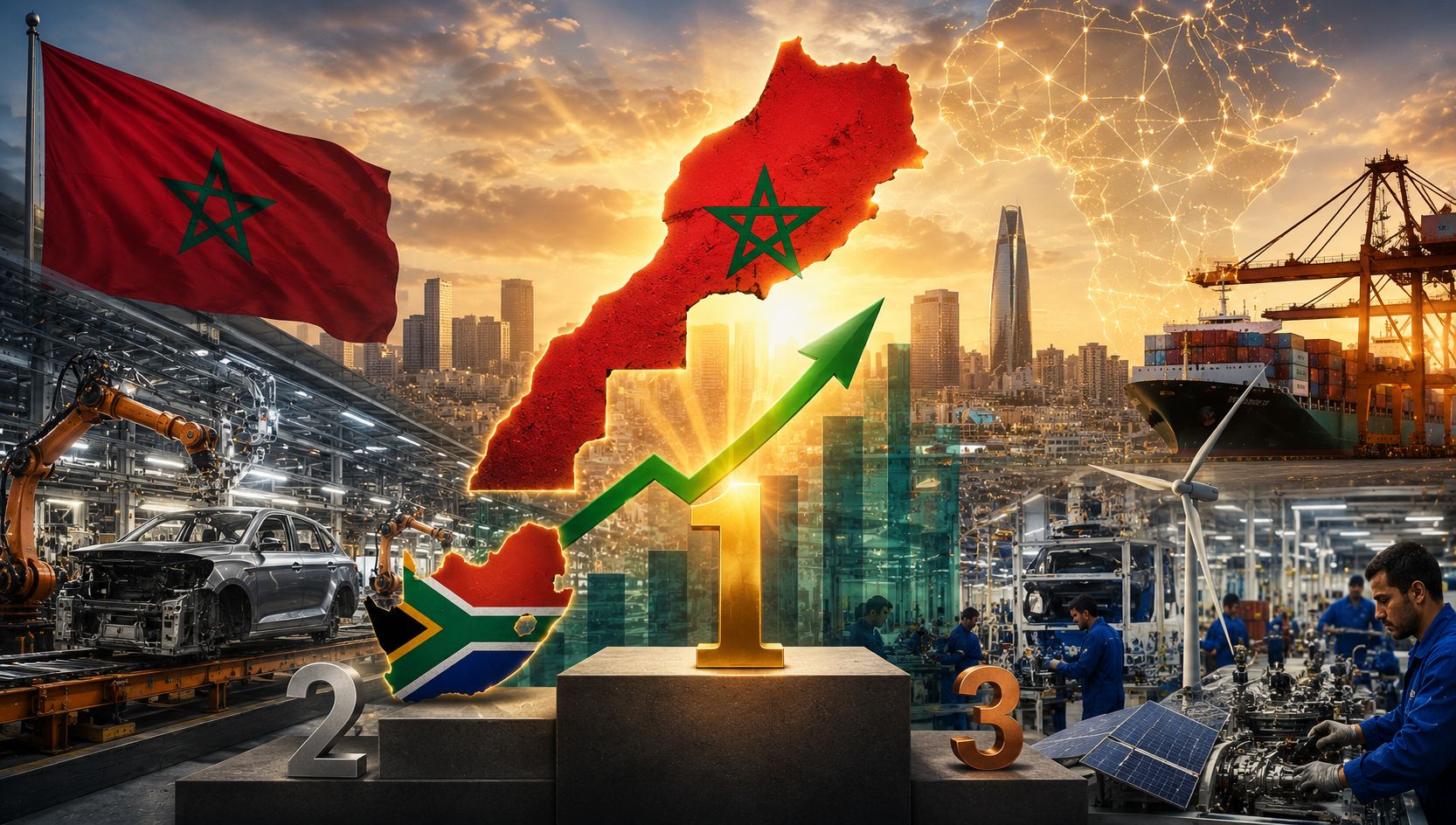 LE MAROC DÉTRÔNE L'AFRIQUE DU SUD ET DEVIENT LA PREMIÈRE PUISSANCE INDUSTRIELLE D'AFRIQUE