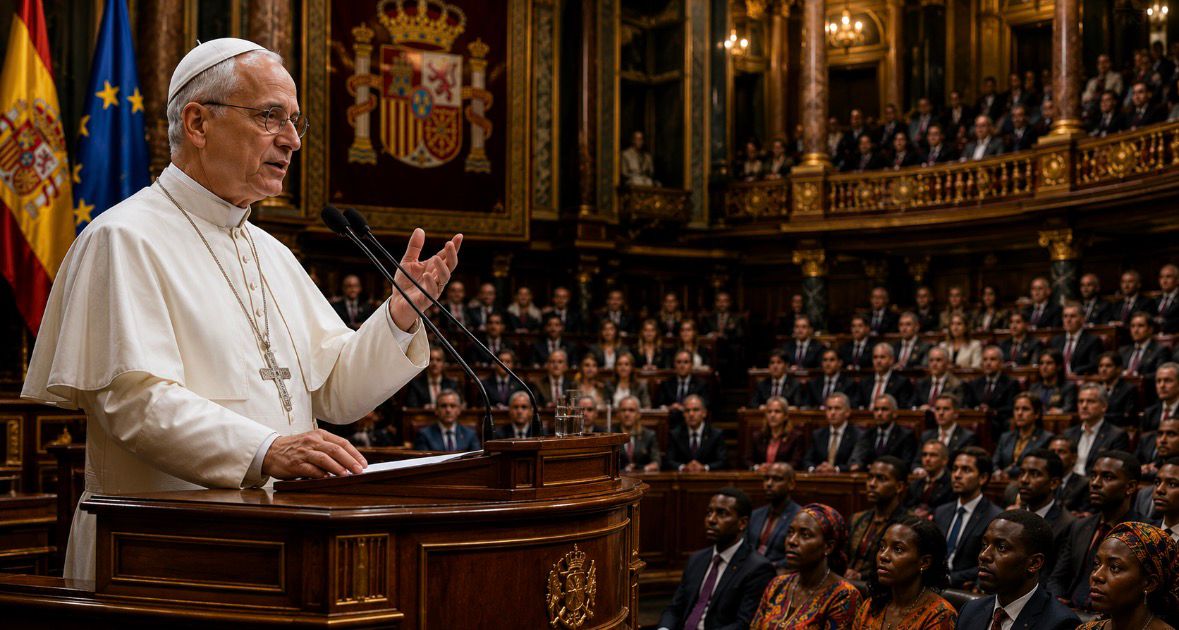 LE PAPE LÉON XIV EN ESPAGNE : UN DISCOURS HISTORIQUE AU PARLEMENT, UN MESSAGE FORT POUR LES MIGRANTS AFRICAINS